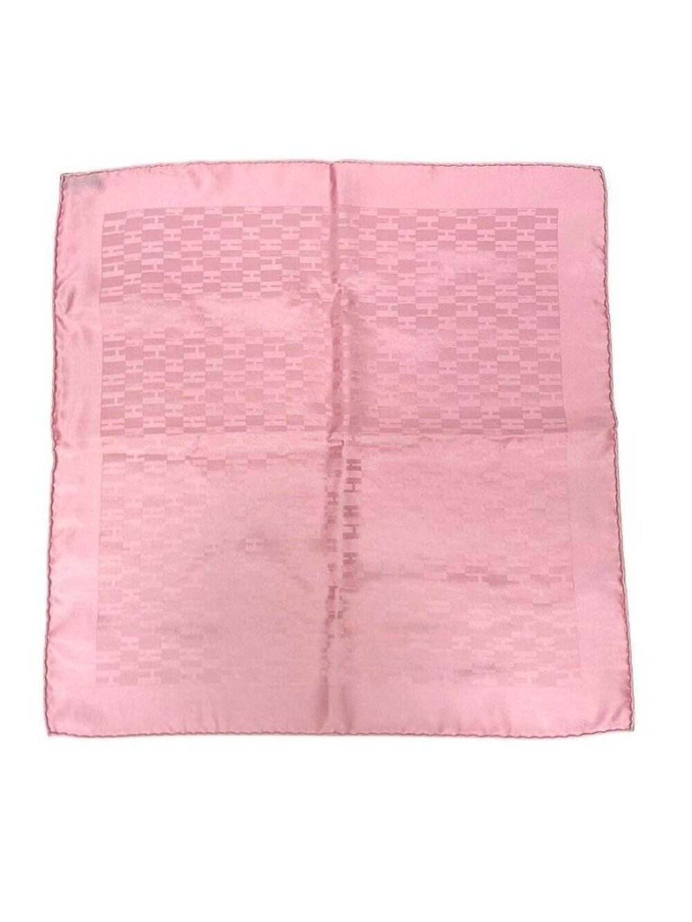 Hermes Pocket Square Grand H Scarf Pochette Pongee Faconnee H Pink Silk